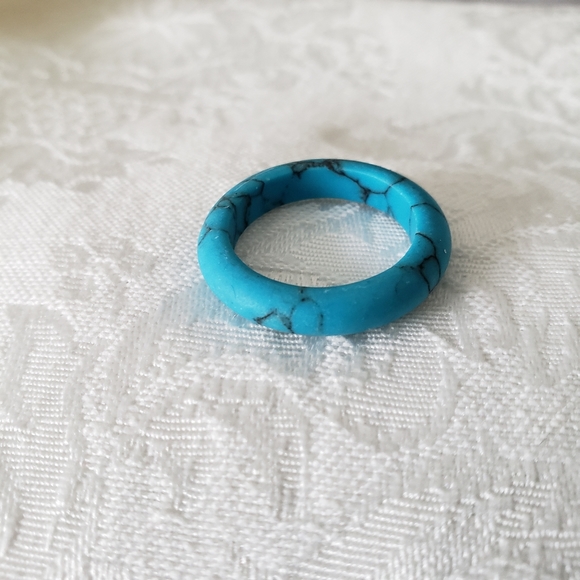 Genuine Turquoise Band Ring - Picture 3 of 3